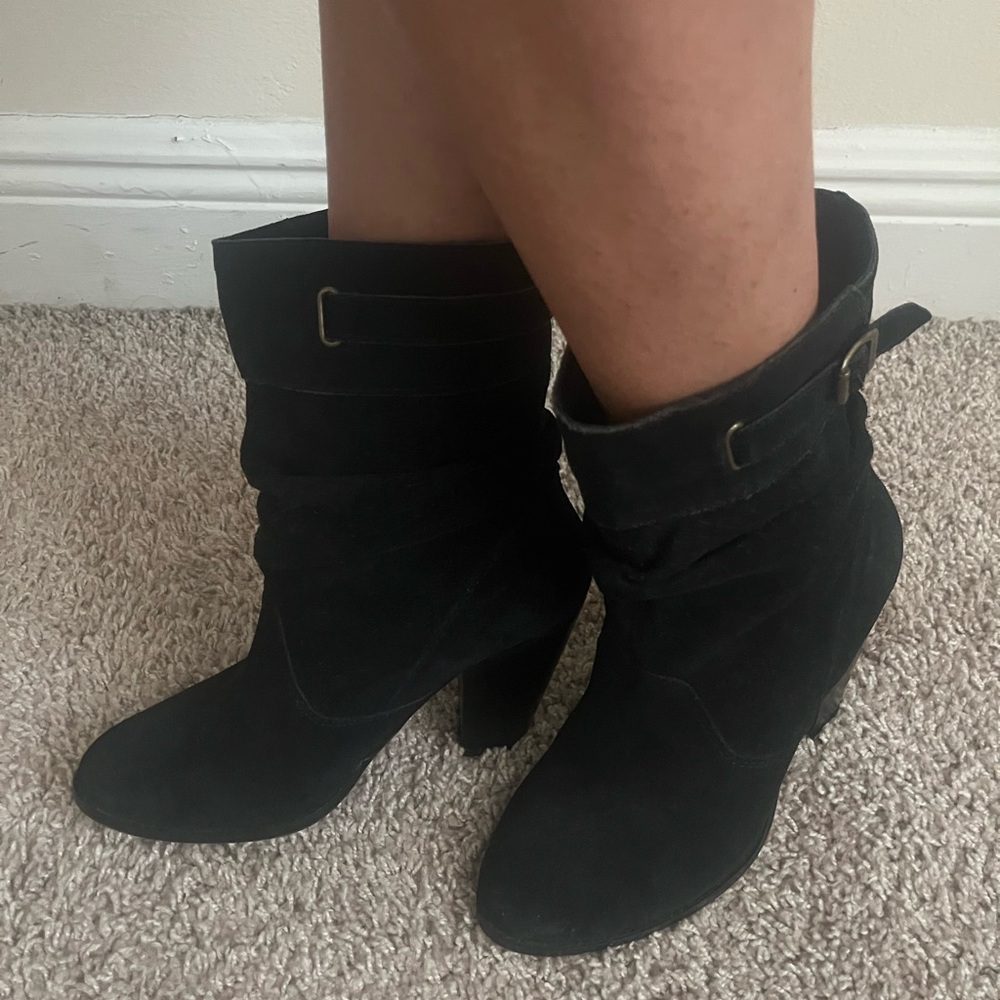 Zodiac Vintage Black Suede Slouch boots 7 1/2 😎😎 - Picture 7 of 8